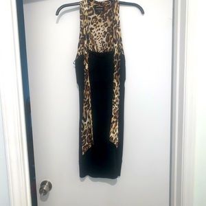 Bebe black leopard print dress